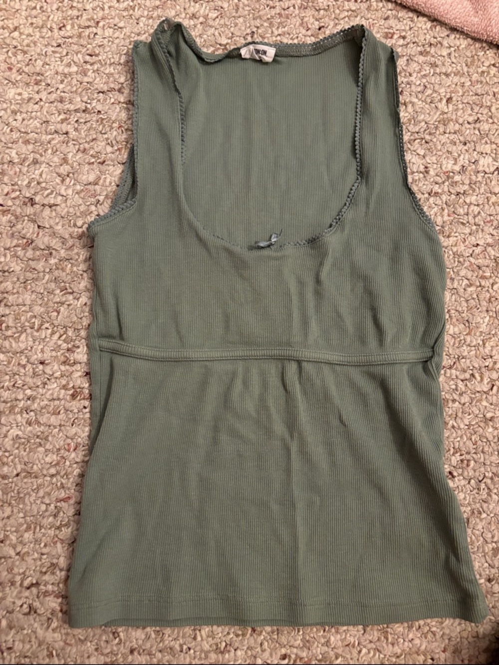 ribbed cotton on scoop neck tank top